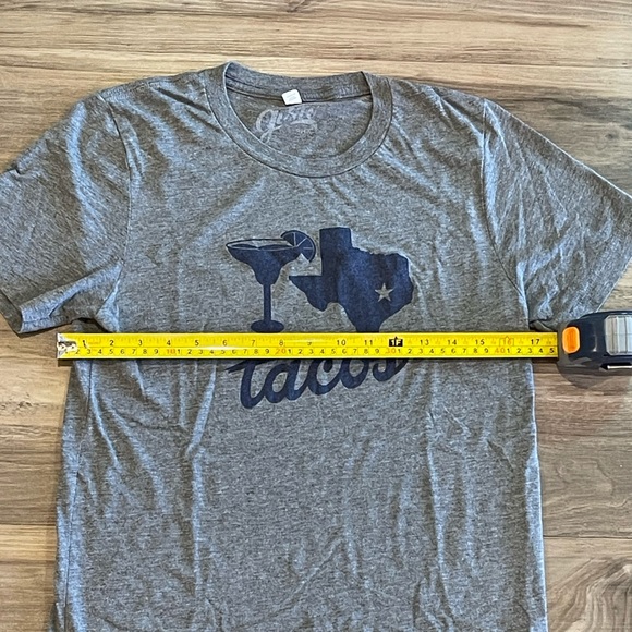 Women’s Gusto Graphic Print T-Shirt Gray Blue Size Small Margaritas TEXAS Tacos - Picture 5 of 9